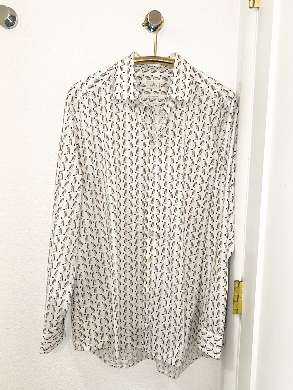 ETRO The Barn Owl Comfortetro Stretch Cotton Button Up Men’s Shirt SZ: 44 - Picture 1 of 16